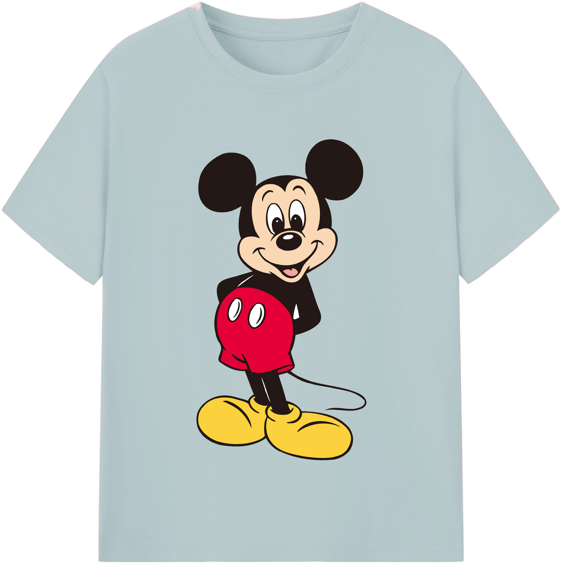 （画像用） ミッキーマウス Mickey Mouse 綿100％半袖Tシャツ（フロントプリント）